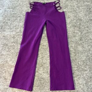 I AM GIA Purple Women's Pants with Cut-Out Design Size L